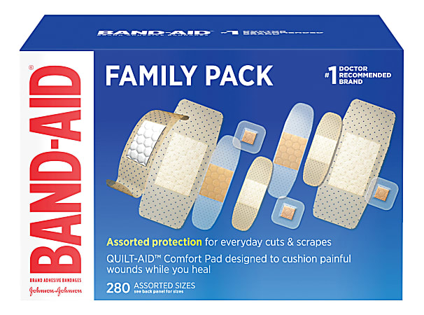 Band-aid® Bandages, Adhesive, Assorted, Box Of 280 Bandages