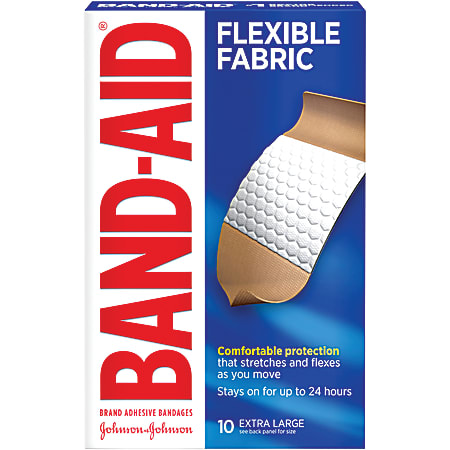 Band-Aid® Brand Flexible Fabric Extra-Large Bandages, Box Of 10