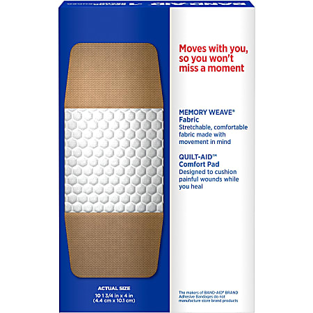Flexible Fabric Adhesive Bandages Extra Large, 10 units – Band-Aid :  Bandages, Compress & Such