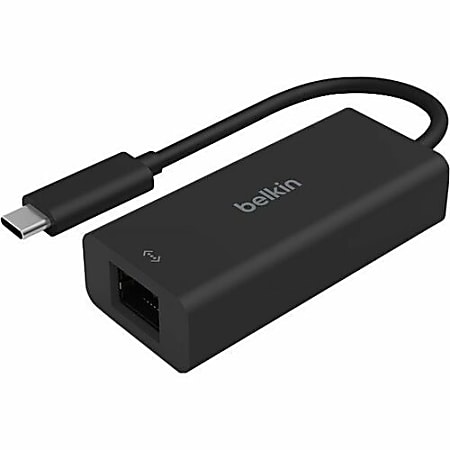 Belkin Connect USB-C to 2.5 Gb Ethernet Adapter - USB Type C - 320 MB/s Data Transfer Rate - 1 Port(s) - 1 - Twisted Pair - 10/100/1000Base-T
