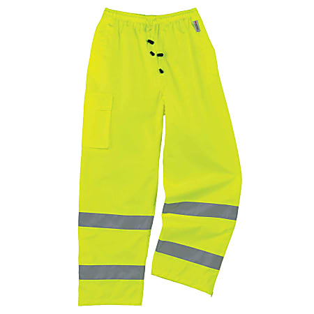 Ergodyne GloWear® 8915 Class E Polyester Rain Pants, Small, Lime