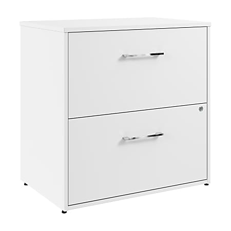 Bush Business Furniture Hustle 29-11/16"W x 19-5/8"D Lateral 2-Drawer File Cabinet, White, Standard Delivery