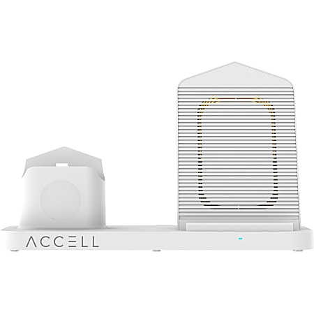 Accell 3 in 1 Fast Wireless Charger for smartphone, Apple watch, and Airpods - 5 V DC Input - Input connectors: USB