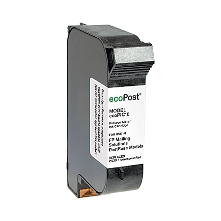 Clover Imaging Group&trade; Remanufactured Fluorescent Red Ink Cartridge Replacement for FP Mailing Solutions PIC10, Pack Of 2, ECOPIC10