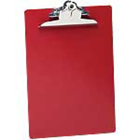Saunders® Plastic Clipboard, 8 1/2" x 12", Red