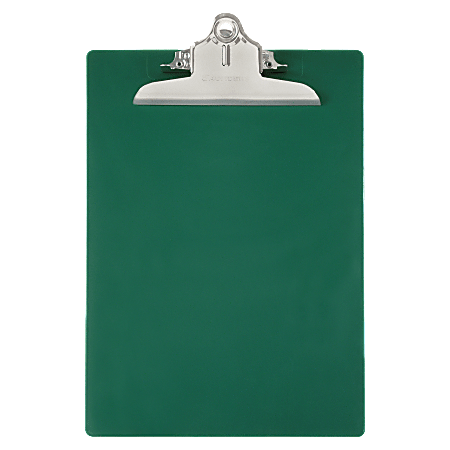 Saunders® 96% Recycled Antibacterial Clipboard With Hanging Hole, 13 1/4"H x 9"W x 1 3/4"D, Letter, Green