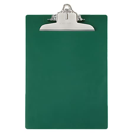 Saunders® 96% Recycled Antibacterial Clipboard With Hanging Hole, 13 1/4"H x 9"W x 1 3/4"D, Letter, Green