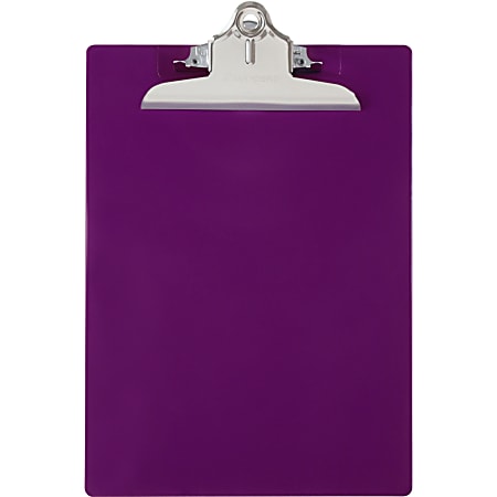 Saunders® 96% Recycled Antibacterial Clipboard With Hanging Hole, 13 1/4"H x 9"W x 1 3/4"D, Letter, Purple