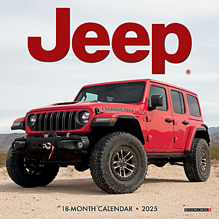 2025 Willow Creek Press Mini Wall Calendar, 7” x 7”, Jeep, January 2025 To December 2025, 48177