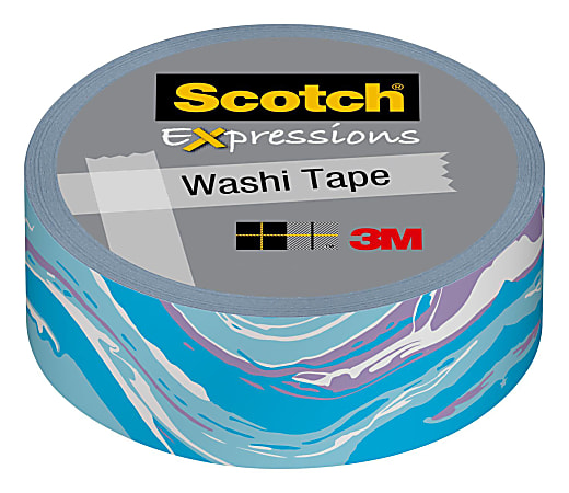 Scotch® Expressions Washi Tape, 0.59" x 32.75', Blue Marble