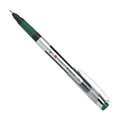 FORAY® Porous Point Pen, Fine Point, 0.5 mm, Silver Barrel, Green Ink