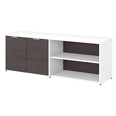 Bush Business Furniture Jamestown Low Storage Cabinet With Doors And Shelves, Storm Gray/White, Standard Delivery