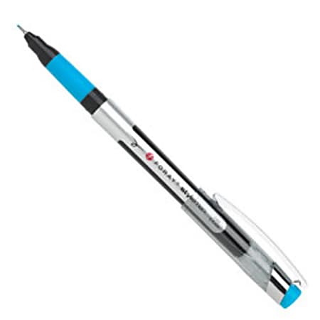 FORAY® Porous Point Pen, Fine Point, 0.5 mm, Silver Barrel, Turquoise Ink