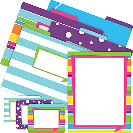 Barker Creek Get Organized File Folder Set, 1/3-Cut Tab, Letter Size, Happy, Set Of 107 Pieces