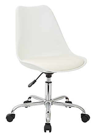 Ave Six Emerson Mid-Back Chair, White/Silver