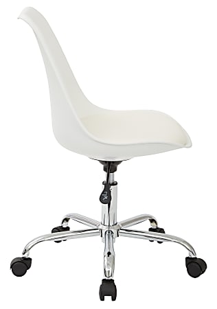 Ave Six Emerson Mid Back Chair WhiteSilver - Office Depot