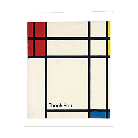 Retrospect Thank You Note Cards With Envelopes, 4 1/2" x 5 7/8", Composition Of Red, Box Of 10
