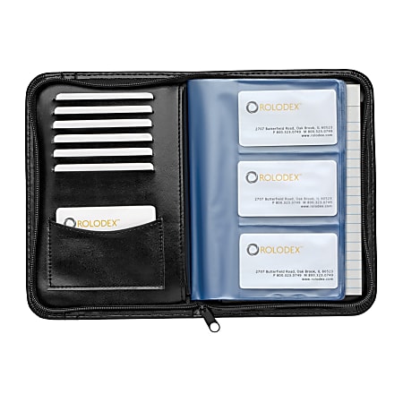 Rolodex® Faux Leather Business Card Book, 120-Card Capacity