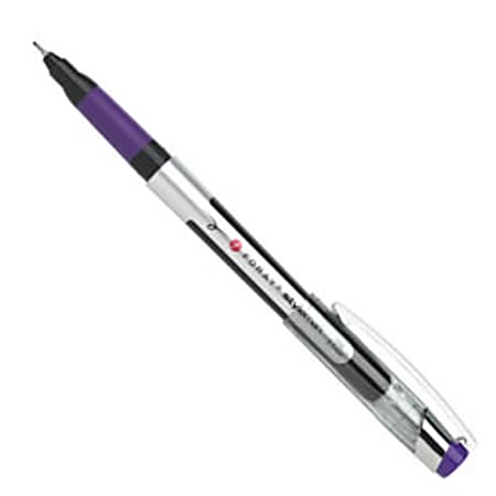 FORAY® Porous Point Pen, Fine Point, 0.5 mm, Silver Barrel, Purple Ink