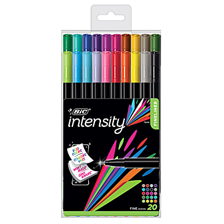 BIC® Intensity Fineliner Marker Pens, Fine Point, 0.4