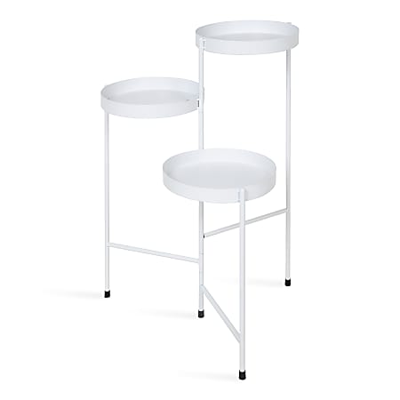 Kate and Laurel Finn 3-Tier Decorative Plant Stand Display, 10 in., White