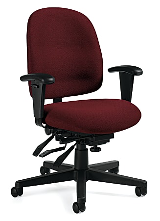 Global® Granada Multi-Tilter Low-Back Chair, 40"H x 26"W x 22 1/2"D, Cabernet/Black