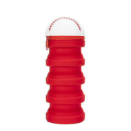 Little Yellow Bicycle® Silicone Pencil Case, 2-3/4" x 7", Baseball