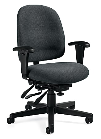Global® Granada Multi-Tilter Low-Back Chair, 40"H x 26"W x 22 1/2"D, Graphite/Black