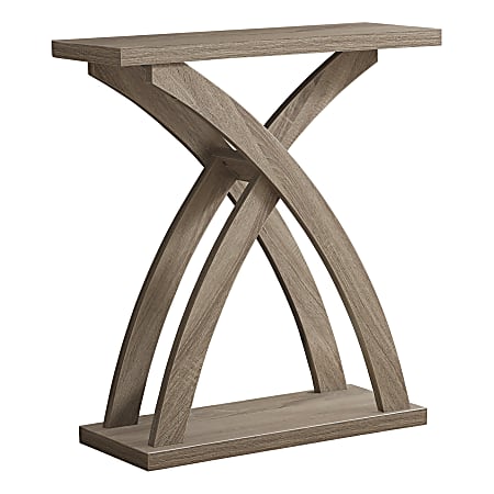 Monarch Specialties Derek Accent Table, 34"H x 31-1/4"W x 11-1/2"D, Dark Taupe