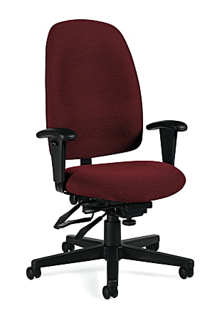 Global® Granada Multi-Tilter High-Back Chair, 43"H x 26"W x 23"D, Cabernet/Black