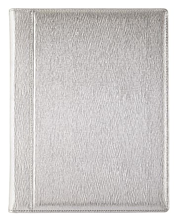 TUL® Vegan Leather Padfolio, Letter Size, Metallic Silver