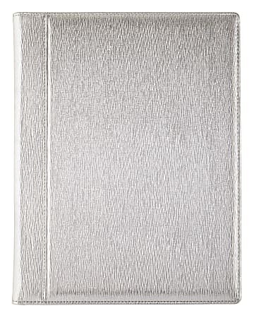 TUL® Vegan Leather Padfolio, Letter Size, Metallic Silver