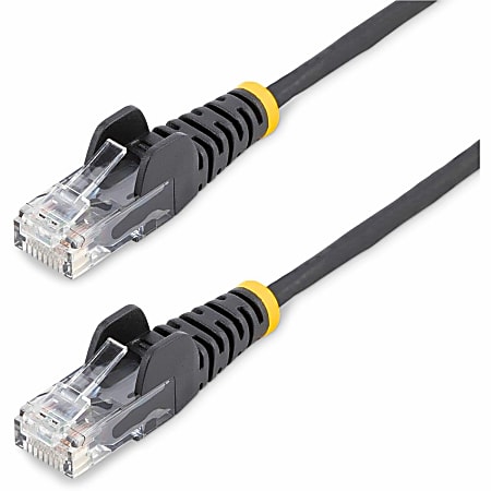 StarTech.com 10ft CAT6 Cable - Slim CAT6 Patch Cord - Black Snagless RJ45 Connectors - Gigabit Ethernet Cable - N6PAT10BKS