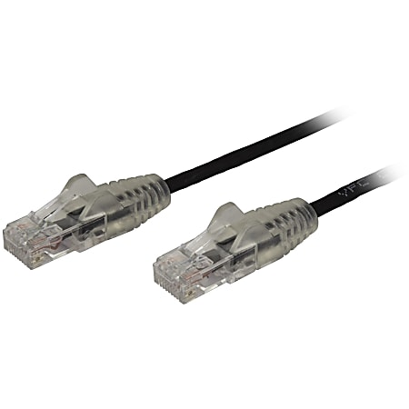 StarTech.com 10ft CAT6 Cable - Slim CAT6 Patch Cord - Black Snagless RJ45 Connectors - Gigabit Ethernet Cable - 28 AWG - LSZH (N6PAT10BKS) - - Built with 28 AWG Copper Wire - LSZH Certification)