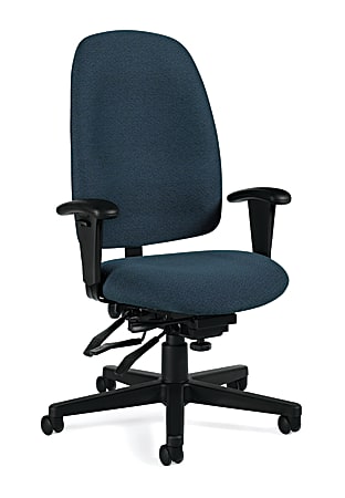 Global® Granada Multi-Tilter High-Back Chair, 43"H x 26"W x 23"D, Sapphire/Black