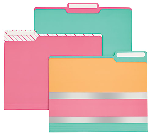 Divoga® Fashion File Folders, 9 1/2" x 11 1/2", Letter Size, Multicolor, Pack Of 6