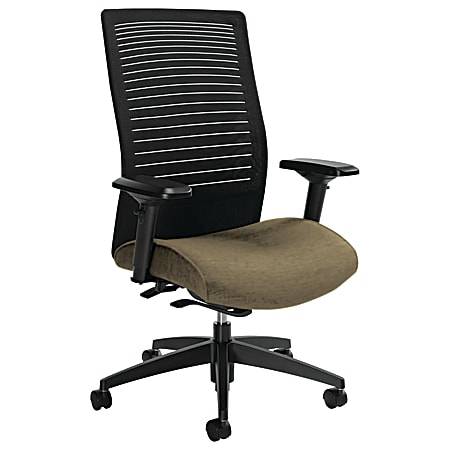 Global® Loover High-Back Weight-Sensing Synchro Chair, 42"H x 25 1/2"W x 24"D, Beach Day/Black