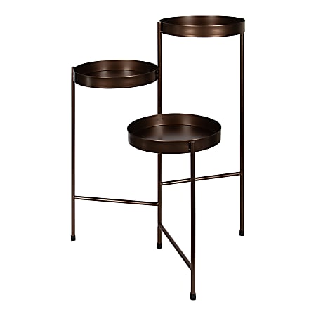 Kate and Laurel Finn 3-Tier Decorative Plant Stand Display, 10 in., Bronze