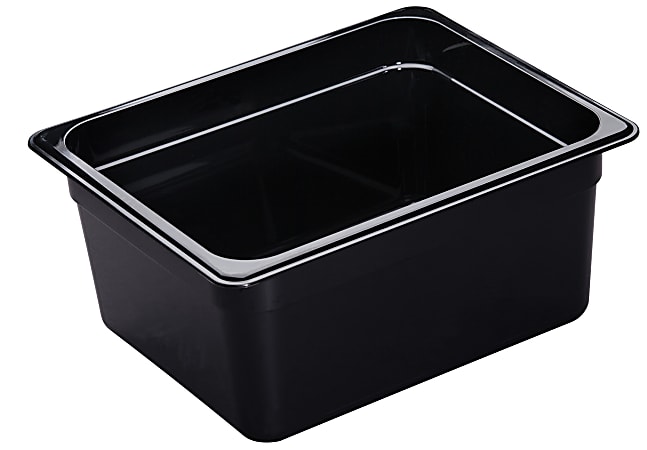 Cambro H-Pan High-Heat GN 1/2 Food Pans, 6"H x 10-7/16"W x 12-3/4"D, Black, Pack Of 6 Pans