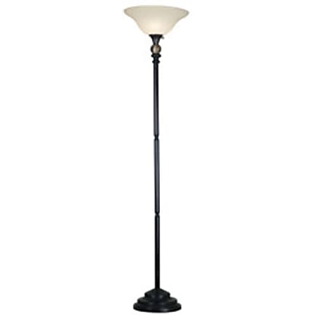 Kenroy Plymouth Torchiere Lamp, 71"H, Bronze Base, Cream Shade
