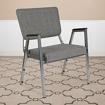 Flash Furniture HERCULES Bariatric Medical Reception Arm Chair With Antimicrobial Protection, Gray/Silvervein
