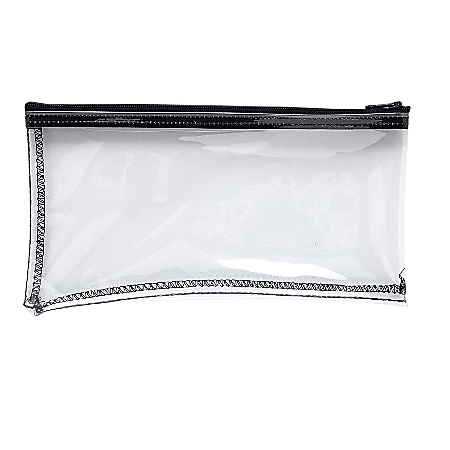 MMF Industries Clear View Vinyl Zipper Wallet Bag, 6" x 11", Clear