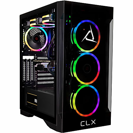 CLX SET Gaming Desktop PC, AMD Ryzen 9 32GB Memory, 1TB Solid State Drive, 4TB Hard Drive, Windows 11 Home, NVIDIA GeForce RTX 4080 16 GB GDDR6X, Black