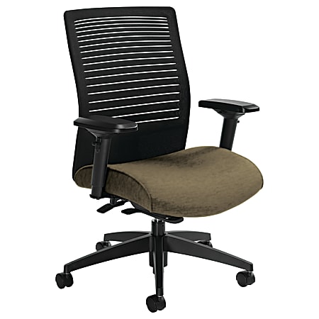 Global® Loover Mid-Back Weight-Sensing Synchro Chair, 39"H x 25 1/2"W x 24"D, Beach Day/Black