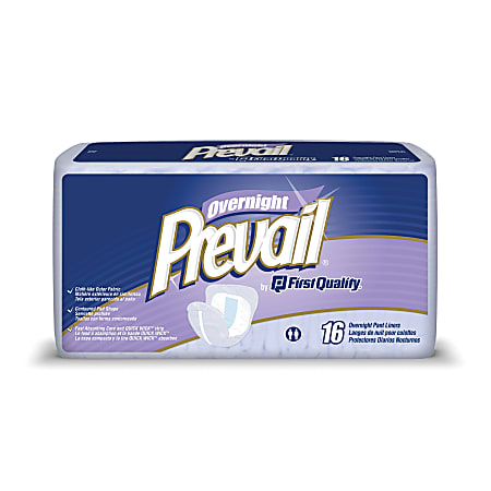 Prevail® Pant Liner Overnight Super, 13" x 28", Lavender, Box Of 16