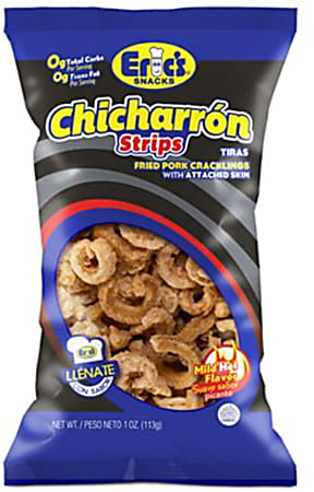 Rovira Foods Eric&rsquo;s Snacks Chicharron, Mild Hot Strips, 1 Oz