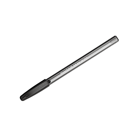  Office Depot Tinted Ballpoint Stick Pens, Medium Point, 1.0 mm,  Black Barrel, Black Ink, Pack Of 12, 18004 : Office Products