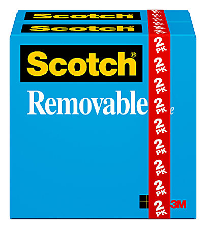 Scotch Magic Tape, Invisible, 3/4 in x 1296 in, 2 Tape Rolls, Clear, Removable, Home Office and School Supplies