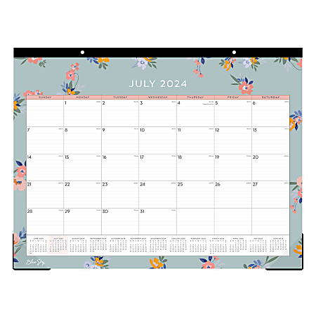 2024-2025 Blue Sky Georgie Academic Monthly Desk Pad Planning Calendar, 22" x 17", July to June