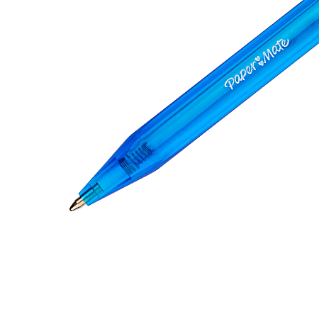 Paper Mate InkJoy 100 RT Pens Medium Point 1.0 mm Translucent Blue Barrels  Blue Ink Pack Of 12 - Office Depot